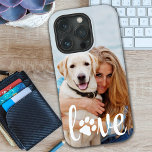 Modern aangepast Afbeelding Pet LOVE Pw Print Hond Case-Mate iPhone 14 Pro Hoesje<br><div class="desc">Nu kunt u uw beste vriend met u meenemen waar u ook gaat met deze iPhone case van de douane-hondenfoto. Deze foto met een gepersonaliseerd naamontwerp is trendy, elegant, cool en schattig. Pas met uw favoriete hondfoto, kattenfoto, of om het even welk huisdier met poten aan! Voeg naam toe aan...</div>