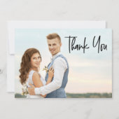 Modern Aangepast bericht 2 trouwfoto's Bedankkaart (Voorkant)