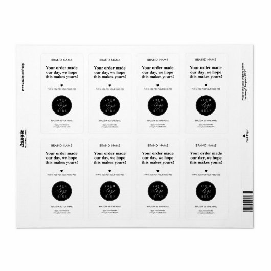 Modern aangepast Business Box Seal Label (Full Sheet)