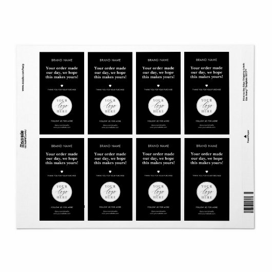 Modern aangepast Business Box Seal Label (Full Sheet)