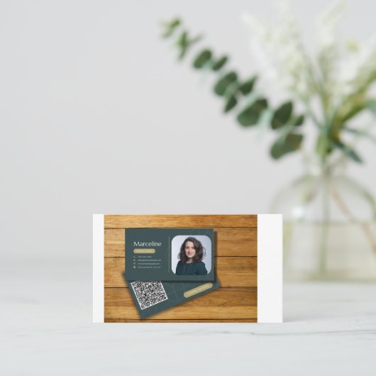Modern aangepast, dynamisch QR-codeontwerp met Log Visitekaartje (Staand voorkant)