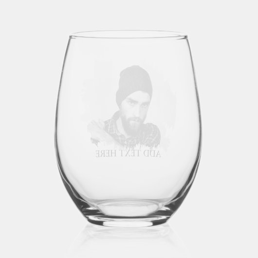 Modern aangepast Foto-effect Wijnglas Zonder Voet (Achterkant)