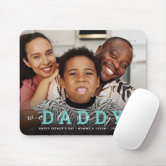 Modern aangepast fotoscript 'Wij houden van je - p Muismat (Met muis)