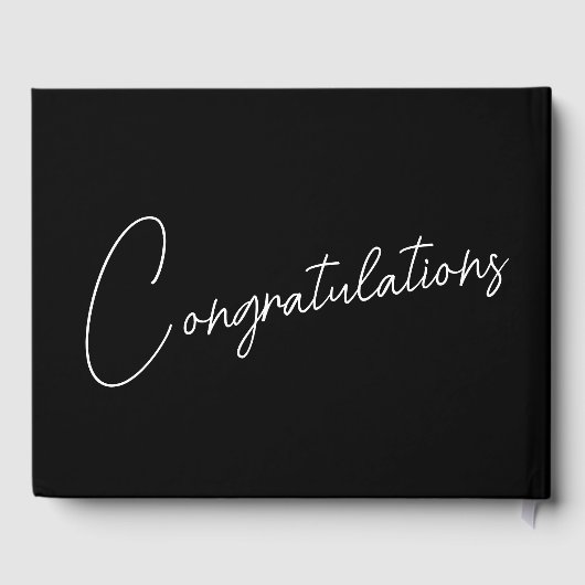 Modern aangepast jaar zwart afstuderen gastboek gastenboek (Achterkant)