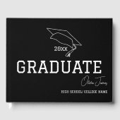Modern aangepast jaar zwart afstuderen gastboek gastenboek (Voorkant)