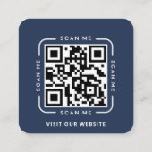 Modern aangepast logo en QR-code vierkant Vierkante Visitekaartje (Achterkant)