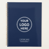 Modern aangepast logo Navy Blue Zakelijk Bedrijfsl Planner (Voorkant)