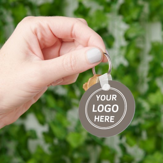 Modern aangepast logo taupe zakelijk sleutelhanger (Hand)