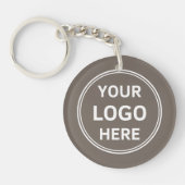 Modern aangepast logo taupe zakelijk sleutelhanger (Voorkant)