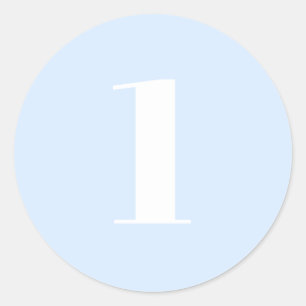 Modern aangepast nummer, datum, lichtblauw ronde sticker