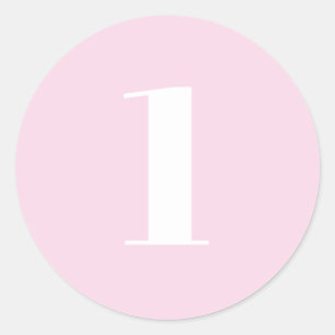 Modern aangepast nummer, datum, lichtroze ronde sticker