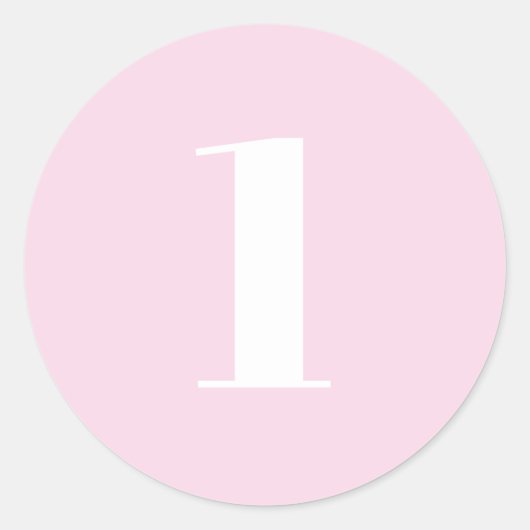 Modern aangepast nummer, datum, lichtroze ronde sticker (Voorkant)