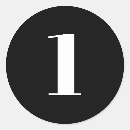 Modern aangepast nummer, leeftijd, zwart wit ronde sticker (Voorkant)