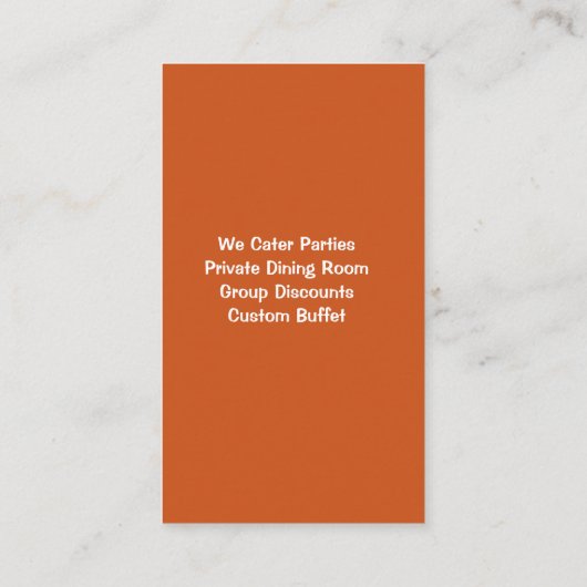 Modern aangepast pizzarestaurant visitekaartje (Achterkant)