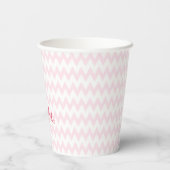 Modern aangepast roze patroon Elegant Monogram Papieren Bekers (Achterkant)