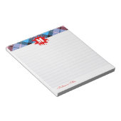 Modern aangepast Tartan Splash Monogram aangepast  Notitieblok (Schuin)