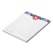 Modern aangepast Tartan Splash Monogram aangepast  Notitieblok (Linkerzijde)