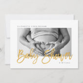 Modern aangepast virtueel Baby shower voor foto's Kaart (Voorkant)