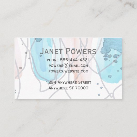 modern aangepast visitekaartje om je te personalis (Achterkant)