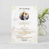 Modern aangepastAanvaardbare trouwuitnodiging met  Kaart (Staand voorkant)