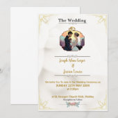 Modern aangepastAanvaardbare trouwuitnodiging met  Kaart (Voorkant / Achterkant)