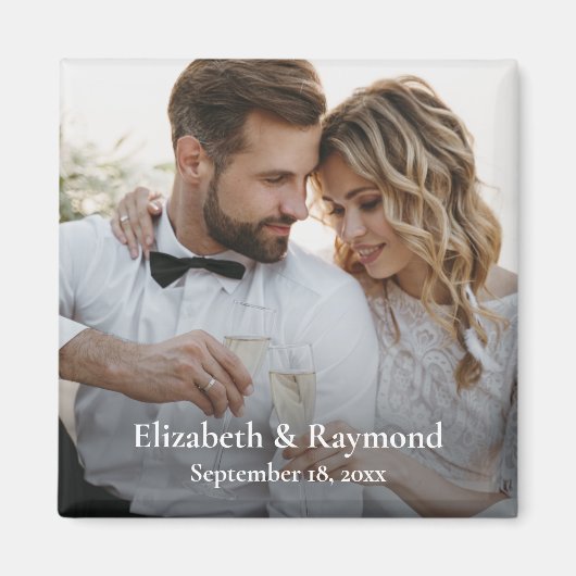 Modern aangepaste bruiloft foto magneet (Voorkant)