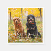 Modern Aangepaste foto Dank je Dog Pet Wedding Servet (Voorkant)