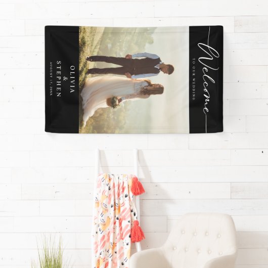 Modern aangepaste fotobruiloft spandoek (Insitu)
