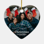 Modern aangepaste fotohart keramisch ornament (Achterkant)