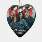 Modern aangepaste fotohart keramisch ornament (Links)