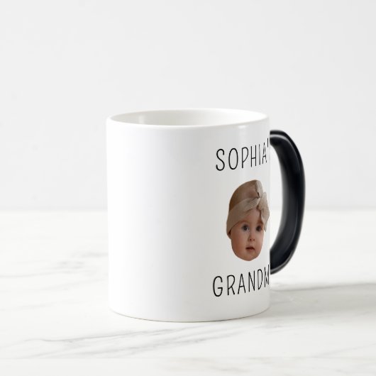 Modern aangepaste kind met Baby Afbeelding kleinki Magische Mok (Voorkant rechts)