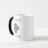 Modern aangepaste kind met Baby Afbeelding kleinki Magische Mok (Voorkant links)