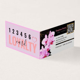 Modern, aangepaste QR-code, Orchidee, Marmer Visitekaartje