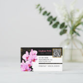 Modern, aangepaste QR-code, Orchidee, Marmer Visitekaartje (Staand voorkant)