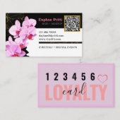 Modern, aangepaste QR-code, Orchidee, Marmer Visitekaartje (Voorkant / Achterkant)