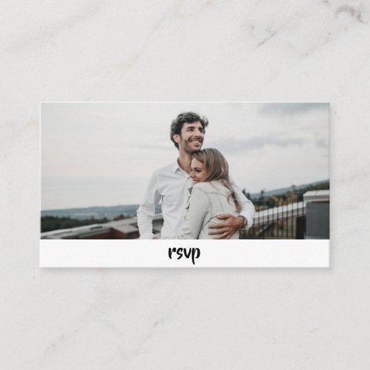 Modern aangepaste Rsvp-kaart voor bruiloft met fot Informatiekaartje (Voorkant)