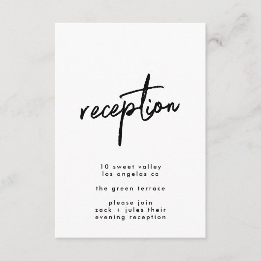 Modern aangepaste , stijlvolle bruiloft informatiekaartje (Voorkant)