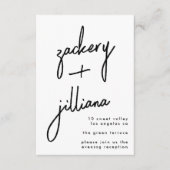 Modern aangepaste stijlvolle namen bruiloft-ontvan informatiekaartje (Voorkant)