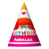 Modern aangepaste verjaardagsnaam Schattige cool k Feesthoedjes (Voorkant)