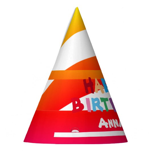 Modern aangepaste verjaardagsnaam Schattige cool k Feesthoedjes (Links)