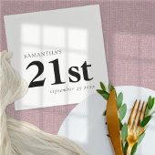 Modern aangepaste zwarte tekst 21e naamdatum servet