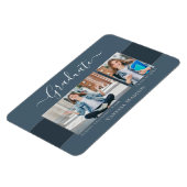 Modern | Aankondiging Afstudeerder foto Elegant 2 Magneet (Linkerzijde)