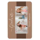 Modern | Aankondiging Afstudeerder foto Elegant 2 Magneet (Verticaal)