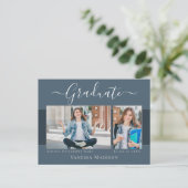 Modern | Aankondiging Afstuderen foto Elegant 2 Briefkaart (Staand voorkant)