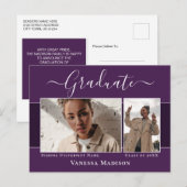 Modern | Aankondiging Afstuderen foto Elegant 2 Briefkaart (Voorkant / Achterkant)