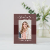 Modern | Aankondiging van het Afstuderen van Elega Briefkaart (Staand voorkant)