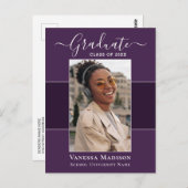 Modern | Aankondiging van het Afstuderen van Elega Briefkaart (Voorkant / Achterkant)