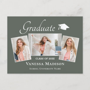 Modern Aankondiging van het Afstuderen van Elega Briefkaart