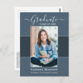 Modern | Aankondiging van het Afstuderen van Elega Briefkaart (Voorkant / Achterkant)