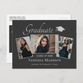 Modern | Aankondiging van het Afstuderen van Elega Briefkaart (Voorkant / Achterkant)